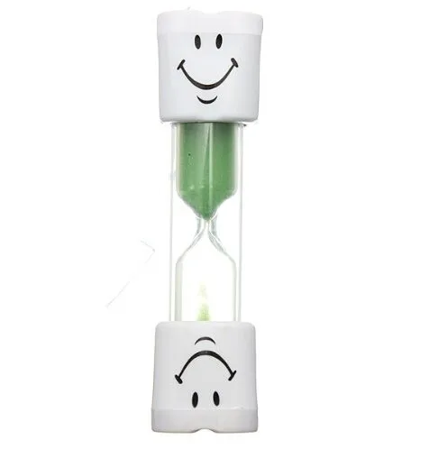 Песочные часы 3 минуты улыбающееся лицо песочные часы декоративные предметы домашнего обихода Детские таймер для зубной щетки песочные часы подарки - Цвет: green