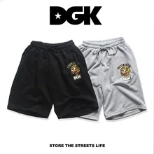 Летний стиль шорты Dgk Для мужчин Для женщин высокое Качественный хлопок Тигр шорты Dgk модная уличная шнурком шорты DGK