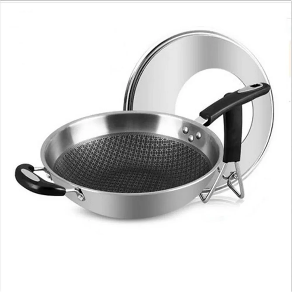 

34CM Nonstick Pan Stainless Steel With Lid Non-stick Pan Use For Gas And Induction Cooker Healthy Frying Pan Non-stick Pot /5