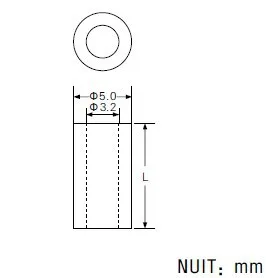 comprimento 12mm, espaçador redondo, suporte de capa, lavadora de nylon