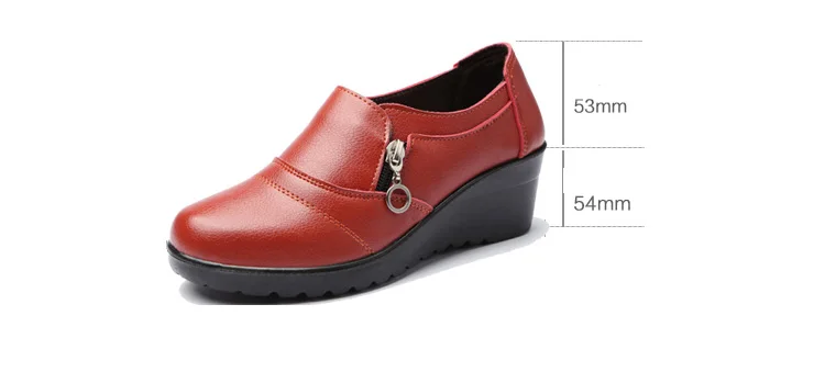 Повседневная женская обувь; коллекция года; обувь на танкетке из искусственной кожи; Женская легкая водонепроницаемая обувь без шнуровки; женская обувь; chaussure Femme