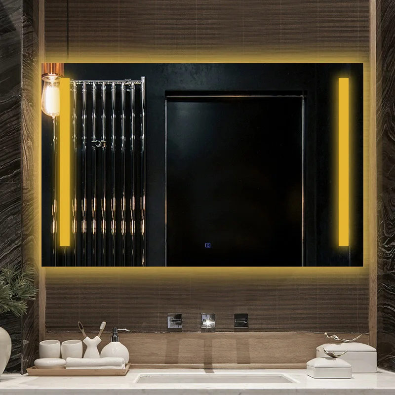 

TTTWJ Washroom Mirror Makeup For Bathroom Smart Anti blurring Wall Mirror Beautiful LED Toilet espelhos de banho Explosion Proof