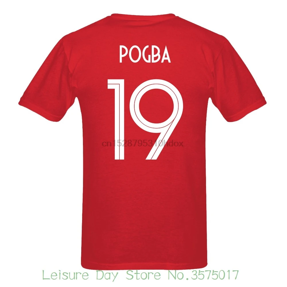 Мужская футболка с коротким рукавом надписью Pogba Number 19 Чемпионат мира по России 10