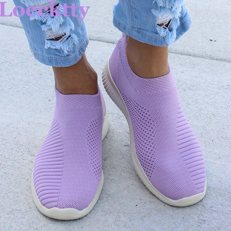 

Plus Size 43 Sneakers Women Stretch Fabric Socks Shoes Woman Fashion Vulcanize Shoes Slip On Tenis Feminino Women Casual Shoes