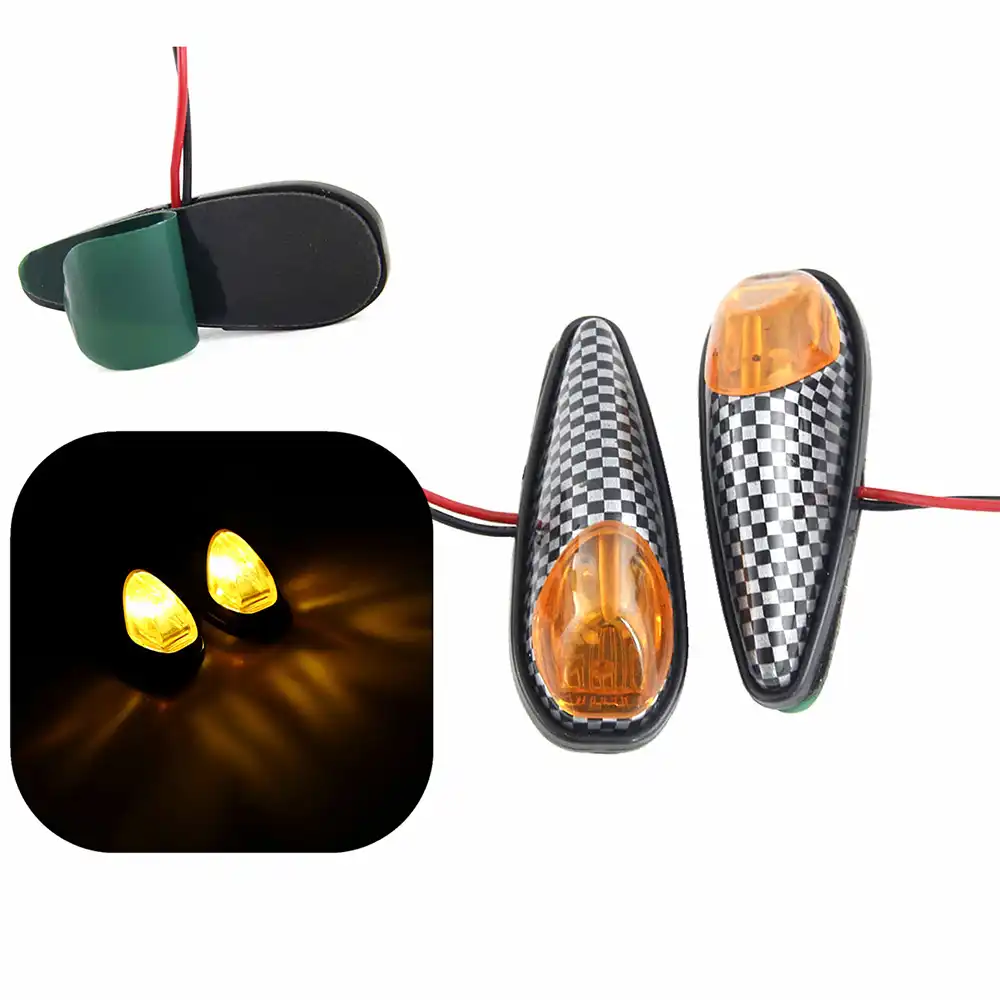 Color : Silver 2X Motocicleta del Cromo Amber Intermitentes Indicador de Bicicletas Intermitente luz de la l/ámpara for Kawasaki Vulcan VN 800 900 1500 1700 2000