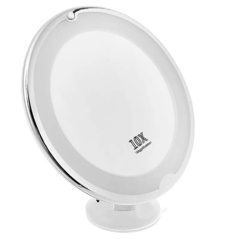 

10X Magnifying Makeup Mirror With LED Light 360 Degree Swivel Vanity Mirrors