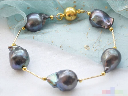 

>>>>black BAROQUE KESHI REBORN PEARL gild 5star bracelet