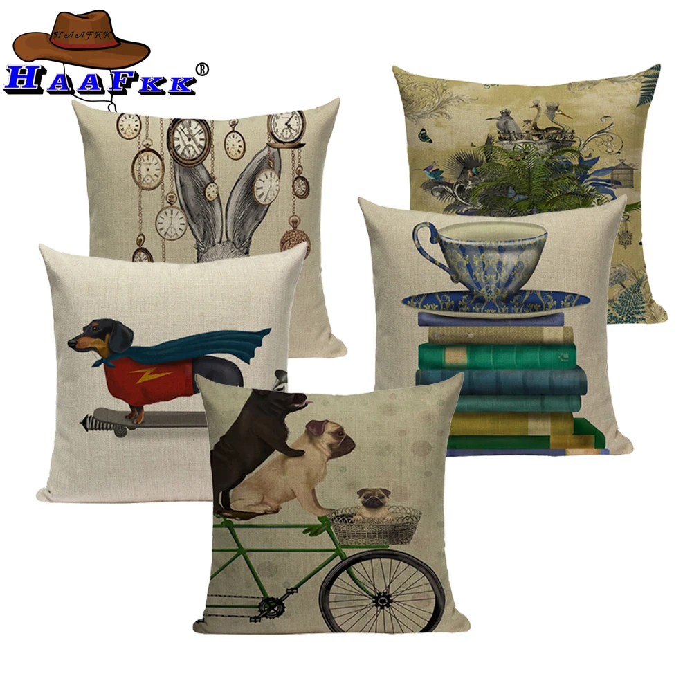 

Zipper Top Sale Zipper Nordic Style Textile Cartoon Cute Fox Square Throw Pillow 45Cmx45Cm Square Sofa Printed Cushion Cover