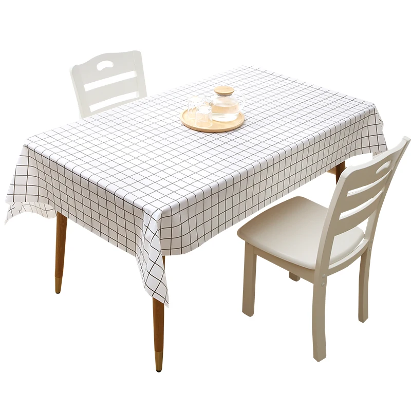 

Chic Rectangle Dining Table Waterproof Plaid Restaurant PVC Tablecloth Home Tischdecke tafelkleed nappe manteles tovaglie T-1