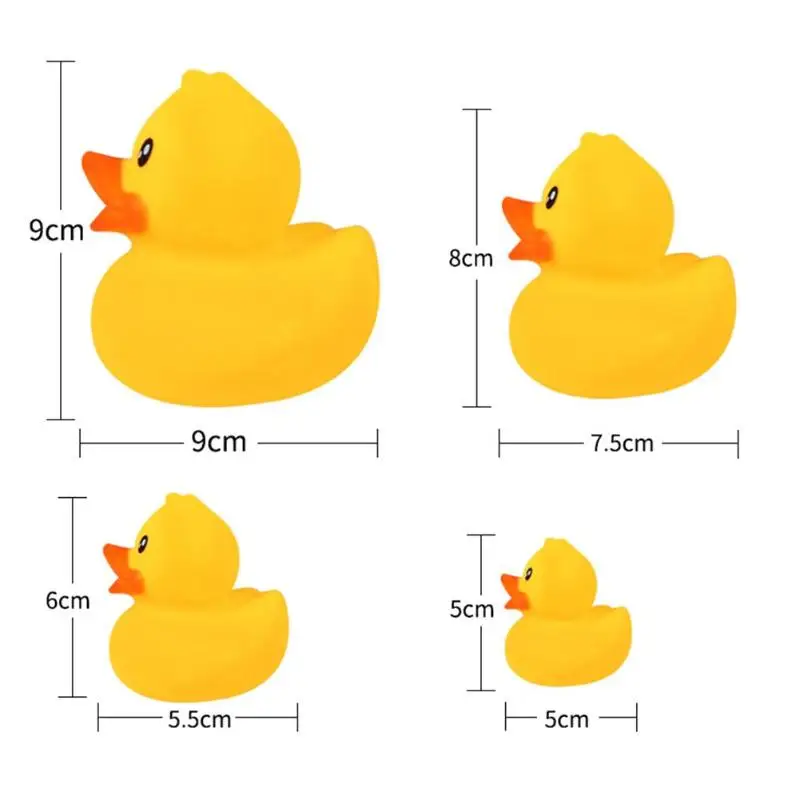 5 шт./компл. милый утенок детская игрушка для ванны мягкая пластиковая утка для купания дети сжимают звук игрушки мыть играть животные милые