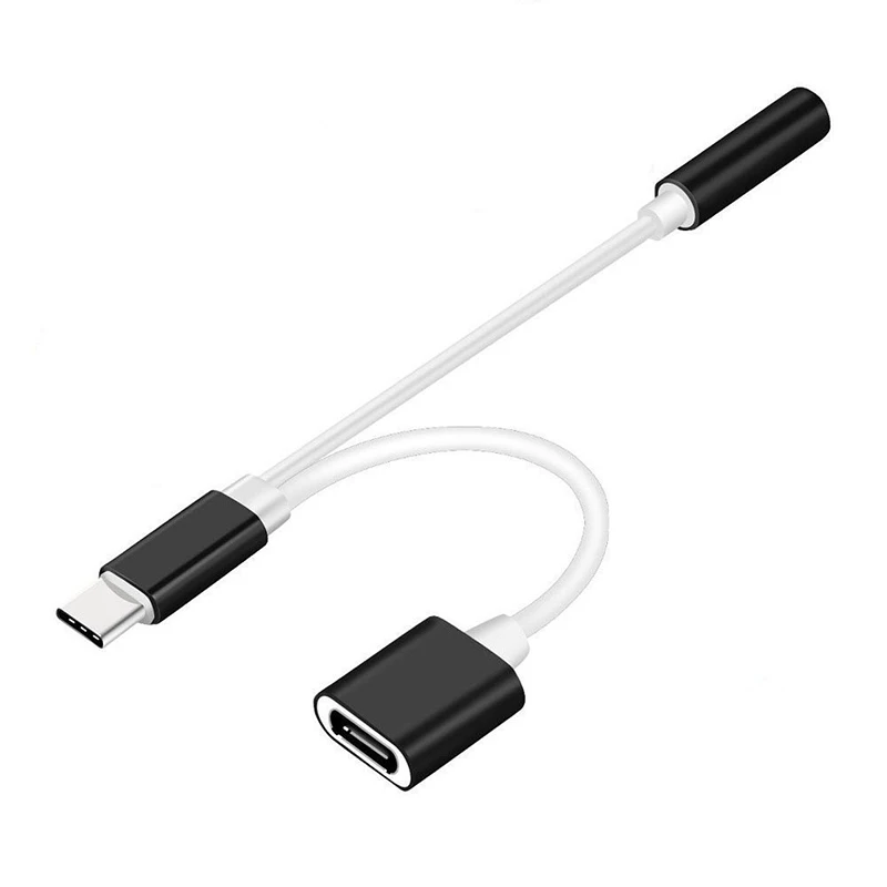 2 в 1 type C до 3,5 мм разъем для наушников зарядный конвертер usb type-C аудио кабель адаптер для huawei P30 Pro