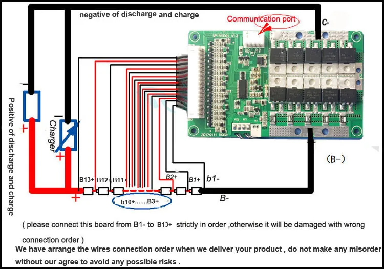 12S 50,4 V литий-ионный смарт Bluetooth BMS с 20A до 60A постоянным током для литий-полимерных или 18650 аккумуляторных батарей для электровелосипедов PCB