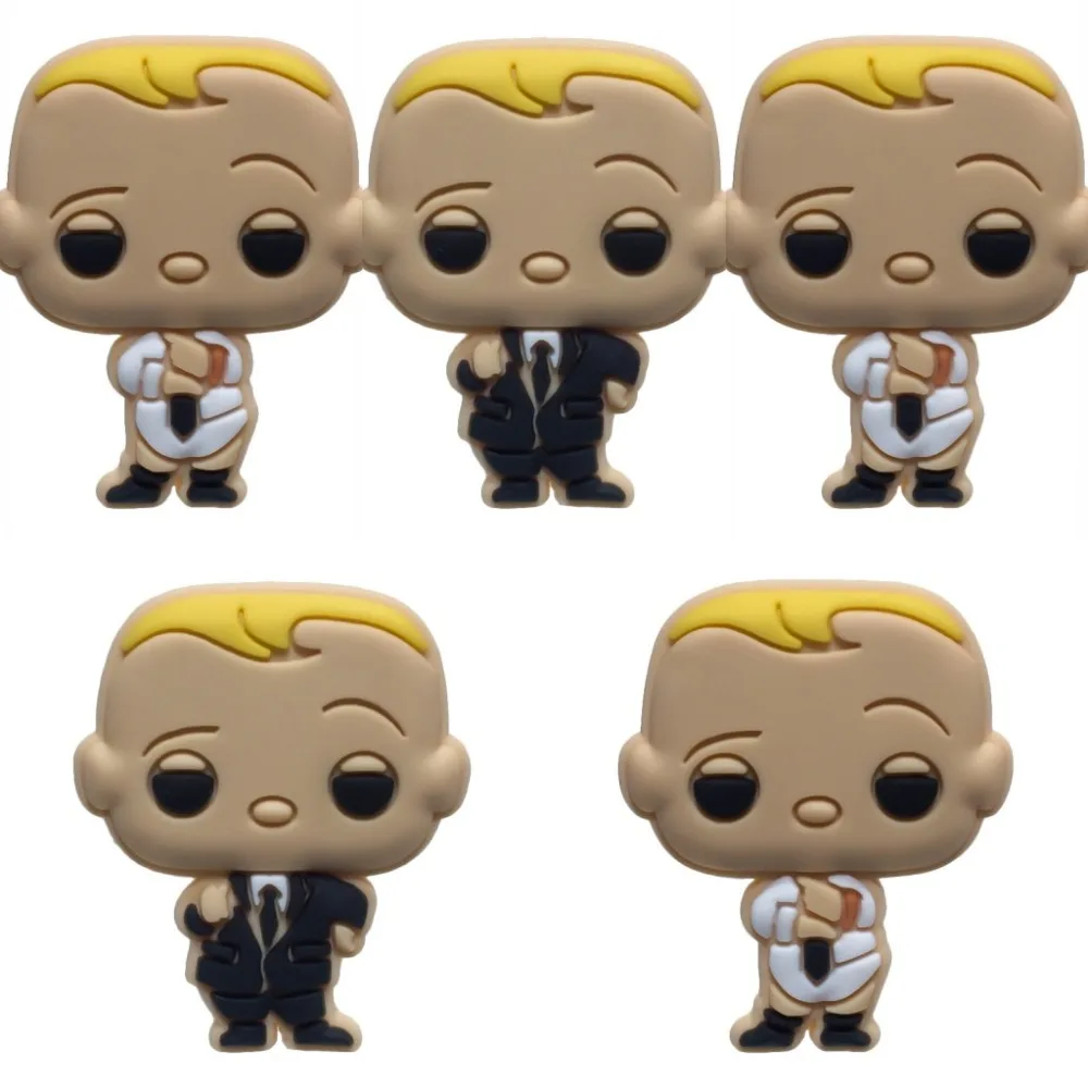 

5PCS The Boss Baby PVC Shoe Charms Shoe Buckle Accessories for Croc Decoration for Bracelets with holes