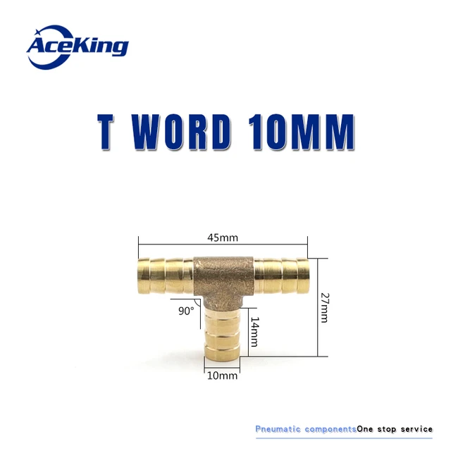 All copper pagoda joint y-type gas pipe three-way gas pipe straight hose joint fitting t-type three-way four-way joint gree head T mord 10MM