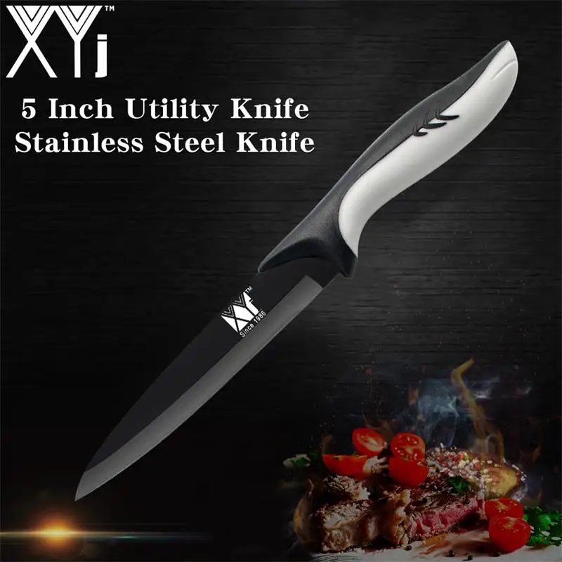 XYj лучший кухонный нож 7Cr17 кухонные ножи из нержавеющей стали слайсер для шеф-повара хлеб Santoku Utiltity нож для очистки овощей красивые инструменты - Цвет: 5 inch utility