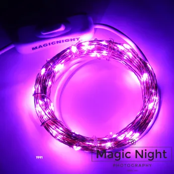 

Magicnight 33FT 100 LED USB Powered Operated Led String Starry Light Copper Wire Purple Camping Lights and TV Backlight