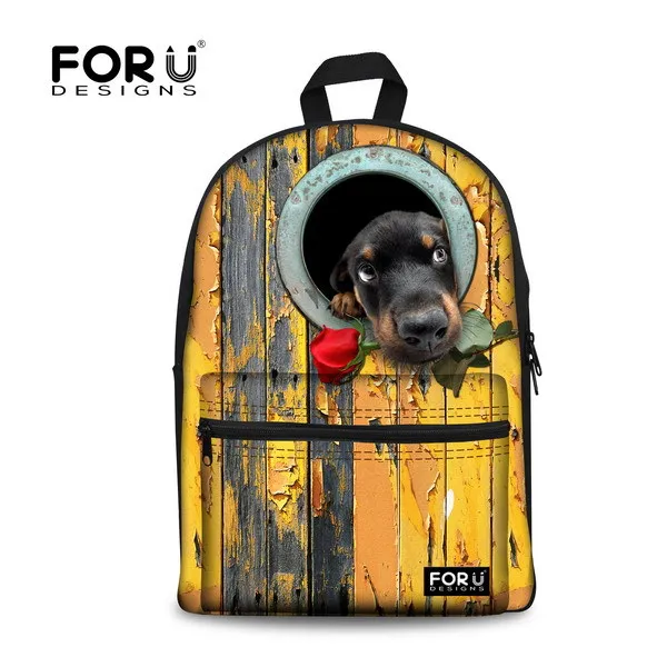 FORUDESIGNS, новейший школьный рюкзак с животным принтом для студентов, девочек и мальчиков, рюкзак с изображением собаки, сумки, Детская Холщовая Сумка для книг, стильный рюкзак - Цвет: C017J5