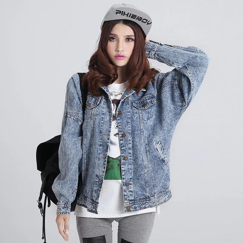 Женские джинсы с длинным рукавом свободные 2019|women jeans jacket|denim jacketdenim jacket fashion |