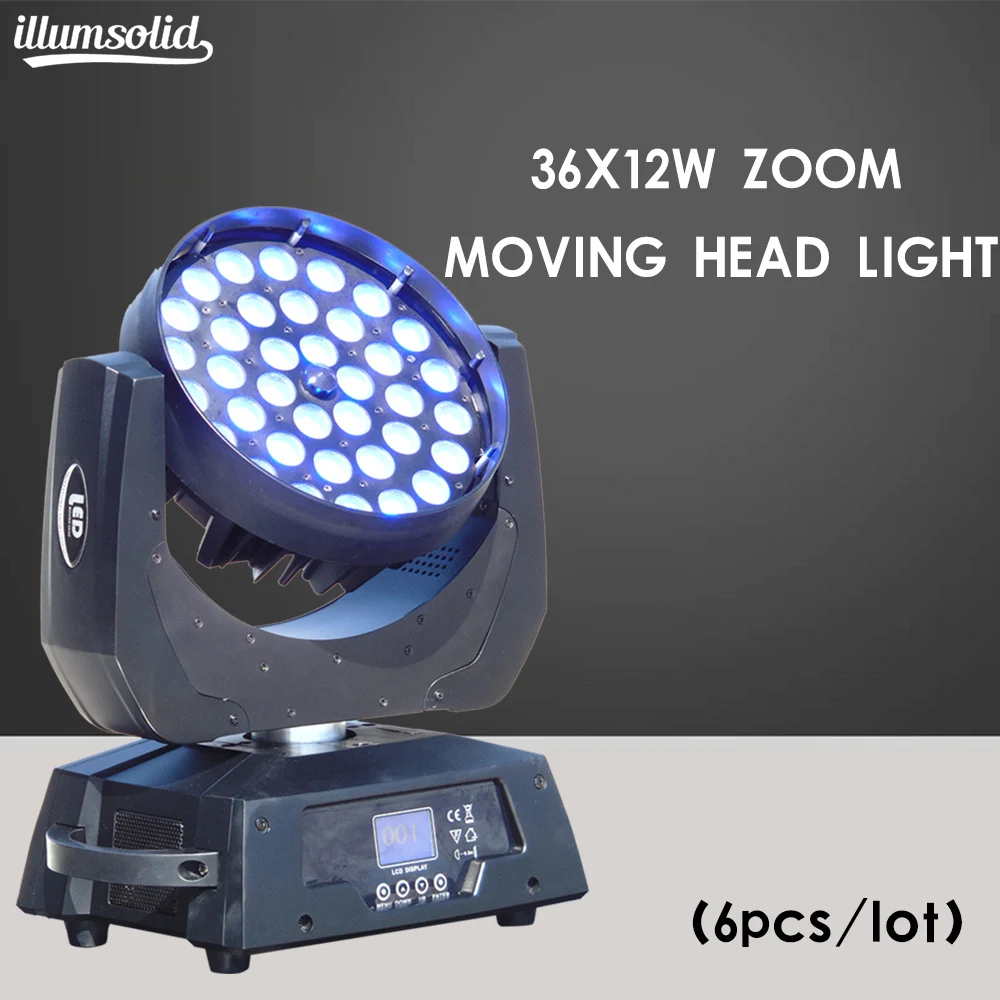 

36x12W Zoom beam moving head light dmx512 4in1 stage wash luces discoteca