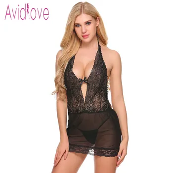 

Avidlove Transparent Underwear Sexy Nightgown Lingerie Erotic Hot Babydoll Dress Women Lace Sleepwear Porno Exotic Clothing