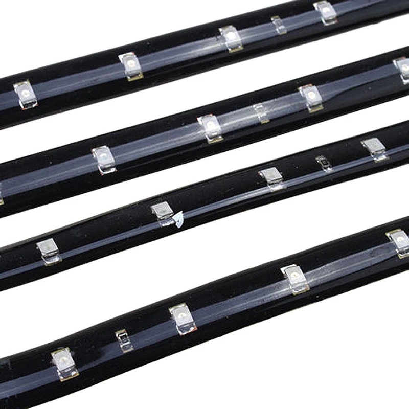Mayitr 4pcs 30cm 15 SMD LED 3528 Red Strip Light Waterproof Car Truck Motorcycle Flexible Strip Tube Light DC 12V