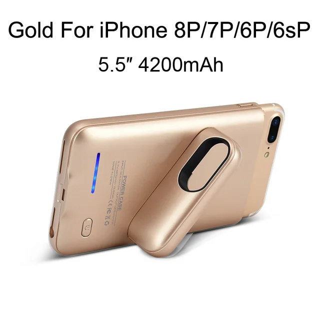 KEYSION 3000/4200mAh Портативный чехол для зарядки для iphone 8 7 6s Plus, внешний аккумулятор, зарядное устройство, чехол для i8 7 6 8P - Цвет: Gold for i8P 7P 6sP