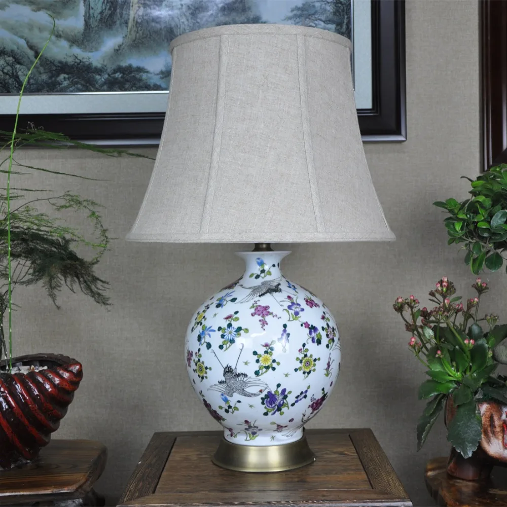 Art Chinese porcelain ceramic table lamp bedroom living room wedding table lamp Jingdezhen table lamp desk lamp (4)