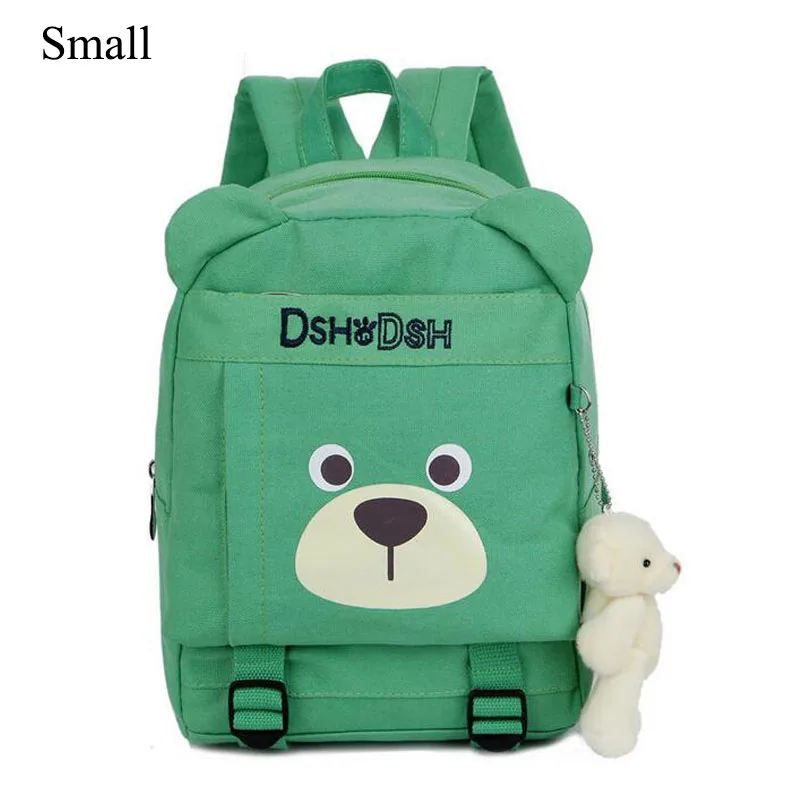 Милый школьный рюкзак с изображением медведя из мультфильма для детей, рюкзак для маленьких детей, рюкзак для мальчиков и девочек, рюкзаки Mochila - Цвет: Small Green