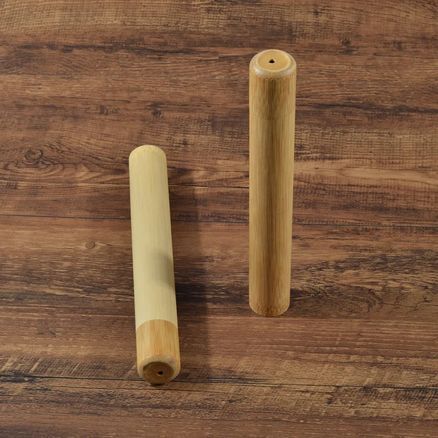 Natural bamboo case eco friendly Toothbrush Bamboo Tube 8.3 inch For Toothbrush Case Hand made Toothbrush accessories 2