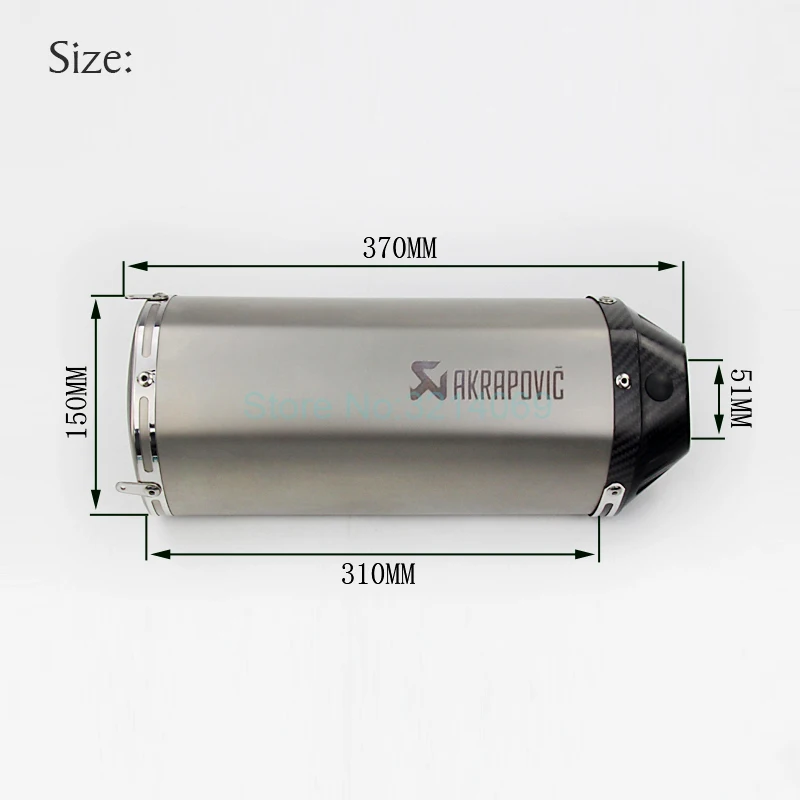 Лазерная Маркировочная Длина 370 мм Akrapovic Мотоцикл выхлопная труба глушителя для CBR600 прямой ряд универсальный глушитель мотоцикла трубы