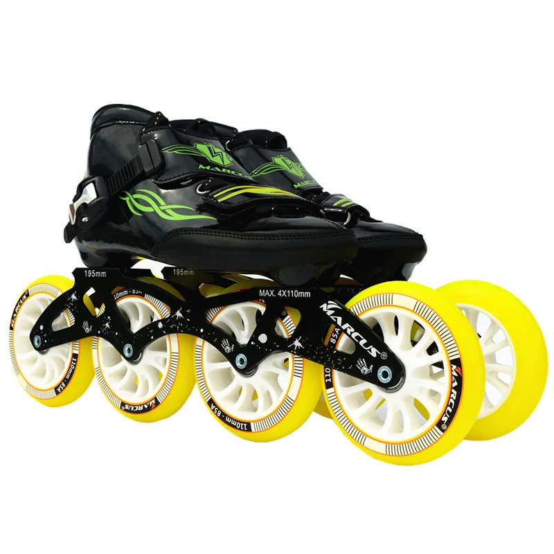 يستحق! الكربون الألياف الفيبرجلاس سرعة حذاء تزلج بعجلات الأبيض كيد الكبار المنافسة الشارع سباق أحذية رياضية التدريب Patines
