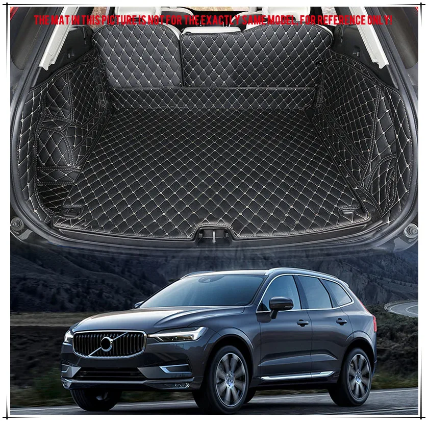 

For VOLVO XC60 2018 Leather Car Interior Rear Boot Mats Cargo Trunk Carpets Pads 1set Car Styling Accessories