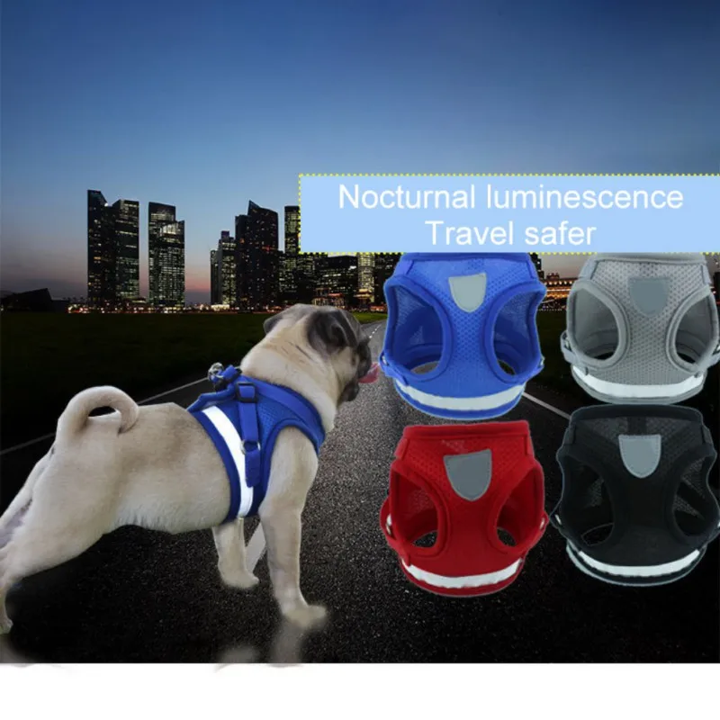 

1PC Adjustable Soft Breathable Dog Harness Nylon Mesh Vest Harness for Dogs Puppy Collar Cat Pet Dog Chest Strap Leash