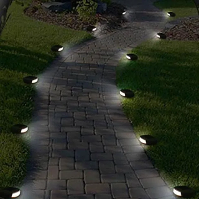 CLAITE Outdoor Waterproof LED Solar Garden Stone Lights White Light