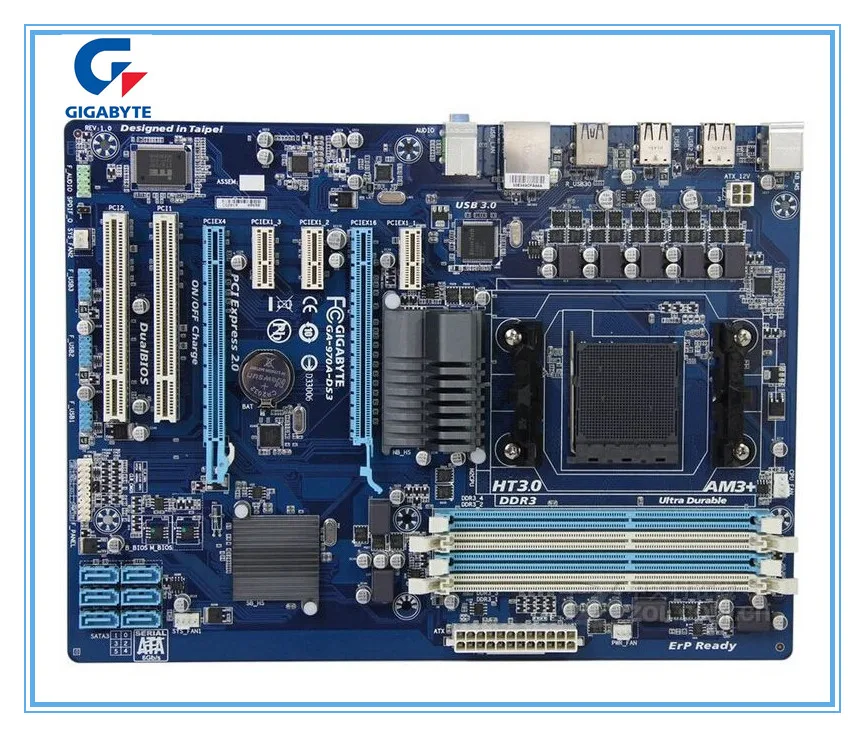 Материнская плата Gigabyte GA-970A-DS3 для настольных ПК 970A-DS3 DDR3 Socket AM3