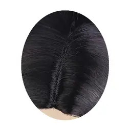 Цена завода 1 pc Для женщин модные женские черные длинные волны вьющиеся высокое Температура Шелковый парик 40 см Косплэй парики стенд