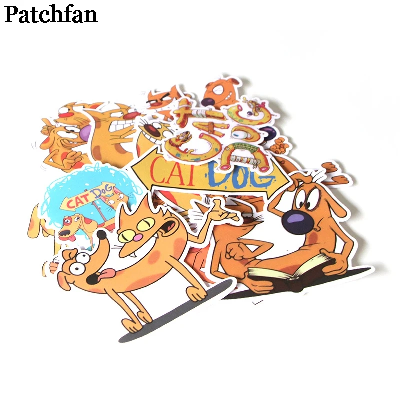 Patchfan 14 шт. наклейки Catdog для скрапбукинга, ноутбука, скейтборда, мотоцикла, украшения дома, наклейки на стену автомобиля, значки A2007