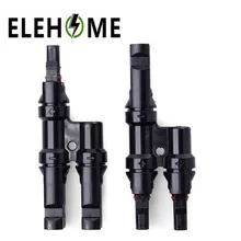 

1 Pair Multi T Branch MC4 Connector for solar panel parallel connection branch two pv module panel connect solar system XF30