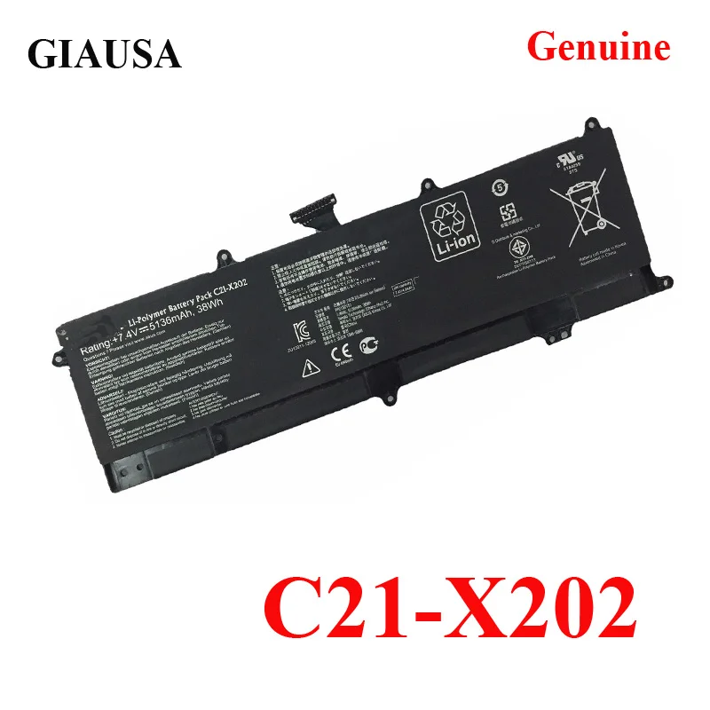 Оригинальный аккумулятор C21-X202 для Asus VivoBook S200 S200E X201 X201E X202 X202E S200E-CT209H S200E-CT182H |