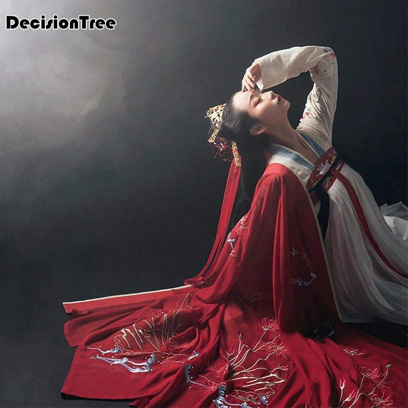 Женское китайское платье hanfu, китайский древний костюм, традиционное женское платье hanfu, современный костюм для девушек, костюм с вышивкой