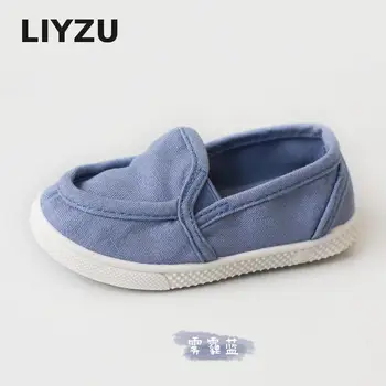 

Children Soft Bottom Casual Shoes Spring Summer New High Quality One Foot Cute Peas Shoes Solid Color Washed Baby Toddler Shoes