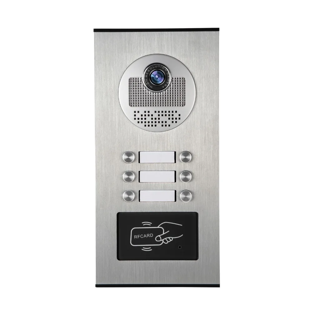 Yobang безопасности проводной дюймов 7 дюймов монитор умный ИК-камера видеодомофон дверной телефон комплект для 4 квартиры/семьи двухполосный