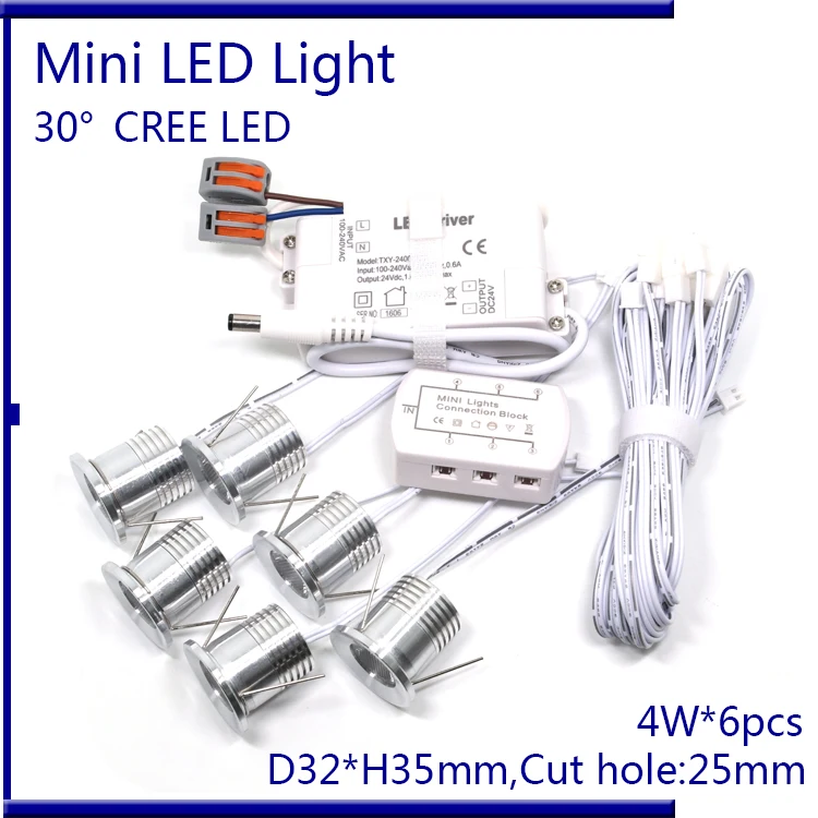 D32xH35mm CREE 4W LED Ceiling Light AC110 240V Recessed Spot