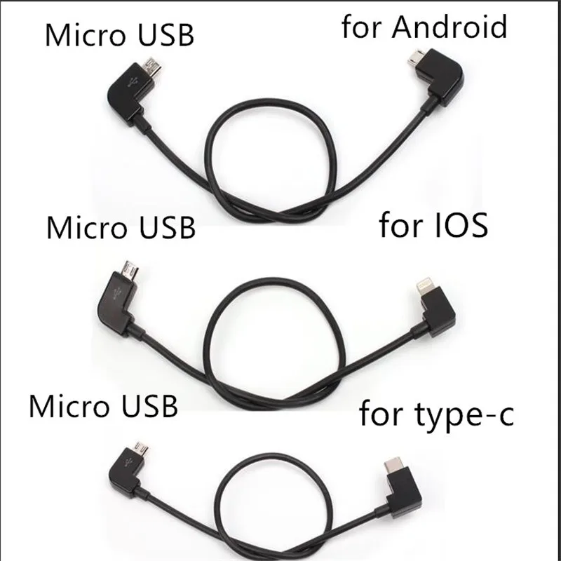 Кабель для передачи данных для DJI Spark/MAVIC Pro/Air control Micro USB для освещения/type C/Micro USB адаптер для IPhone для Pad для xiaomi