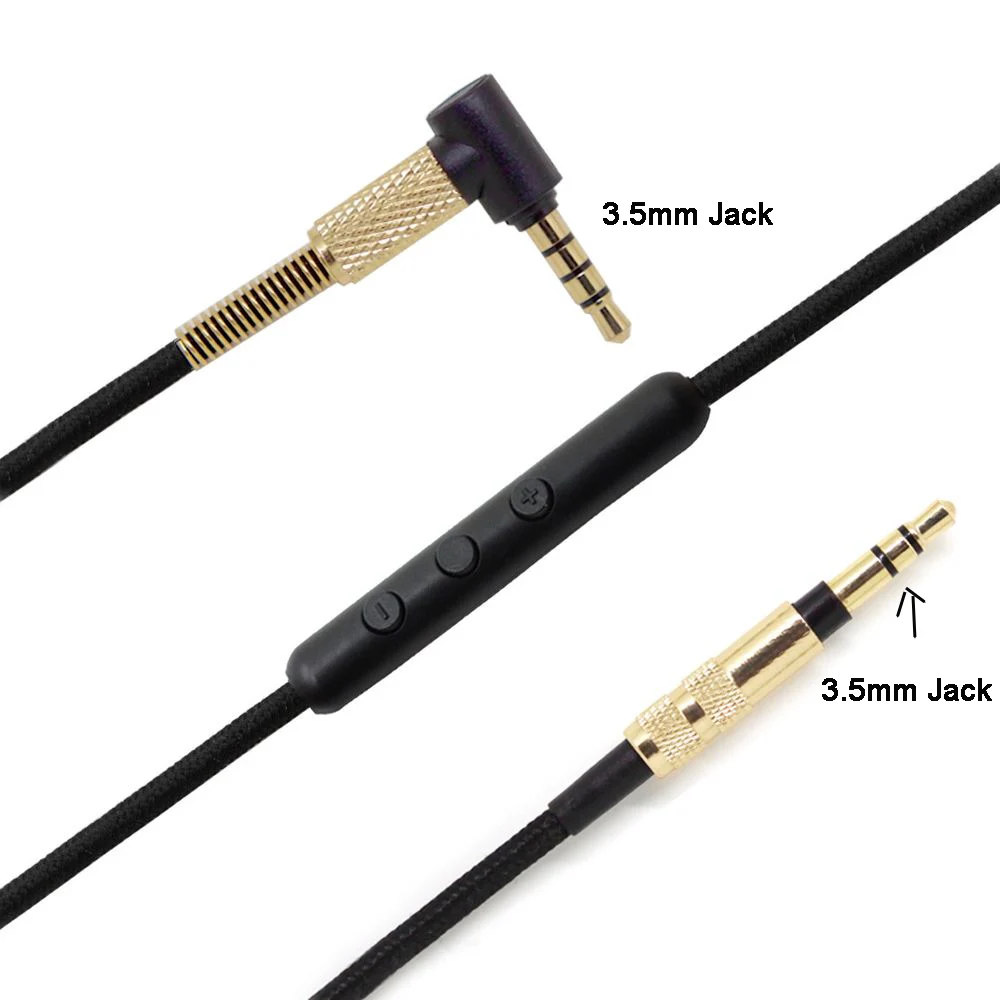 Replacement Audio Cable with Mic for Sony Beoplay H2 H6 H7 H8 Audio Technica DENON Beats Studio 2 0 Studio 3 0 Solo 2 Solo 3