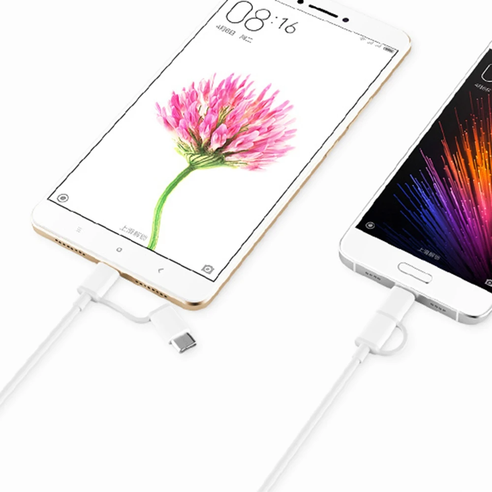 Оригинальные Кабели Xiaomi 2 в 1 Micro usb type-C кабель для быстрой синхронизации данных и быстрой зарядки type C кабель для зарядки type C для Xiomi huawei