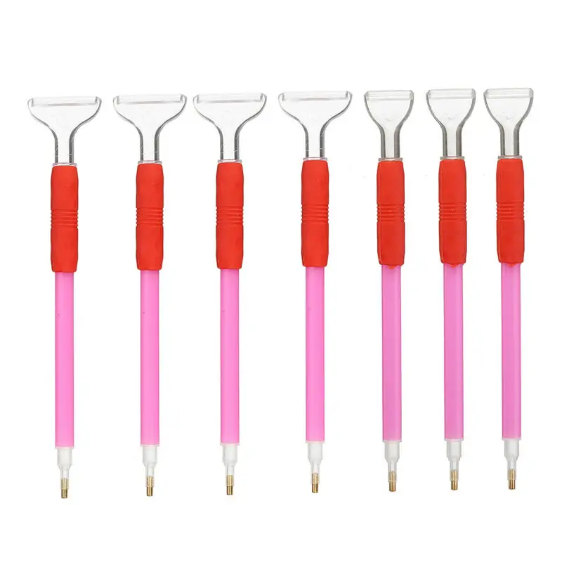 

LED DIY Tools Embroidery Pen Cross Stitch W/ Glue Pink Plastic Hand Tools Equipment Diamond Painting