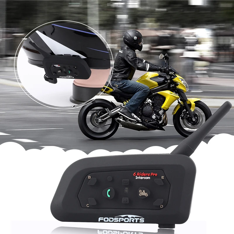 2 шт V6 Pro Multi BT Interphone 1200 м мото rcycle Bluetooth Шлем Интерком intercomunicador мото гарнитура для 6 езды IPX5 MP3 gps