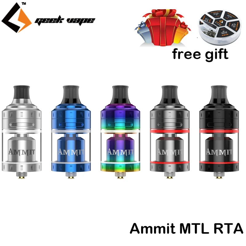 

Original Geekvape Ammit MTL RTA Tank 4ml With RTA Build Deck 3D Airflow E Cigarette Atomizer for Box MOD Vape Vapor