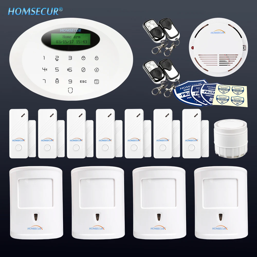 

HOMSECUR Wireless&wired GSM Home Security Alarm System With IOS/Android APP